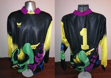 Vintage Erima 1990ies multi-colour l/s goal keeper shirt #1 size L padded