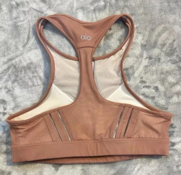 alo-yoga half moon racerback high neck athleisure tank-bra