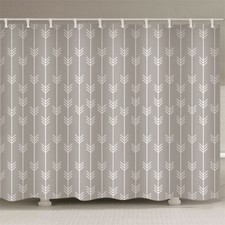 Many White Lines Arrows 3D Shower Curtain Waterproof Fabric Bathroom Decoration