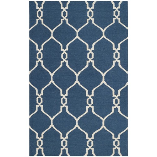 SAFAVIEH Dhurries DHU415A Handwoven Dark Blue Rug - Picture 8 of 19