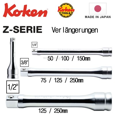 Koken Zeal Z-Serie Verlängerungen 1/4'' | 3/8'' | 1/2'' | Adapter 3/8''auf 1/4''
