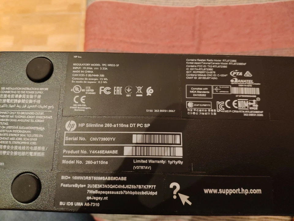 Minitorre HP - AMD A6 - 8Gb RAM - Imagen 4 de 4