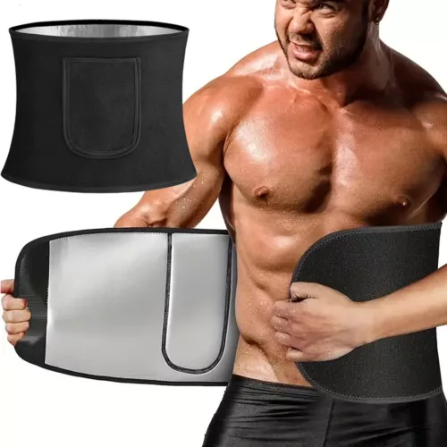 Herren Taillenschneider Saunagürtel Schweiß Body Shaper Fatburner Shapewear Band Wrap - Bild 25 von 25