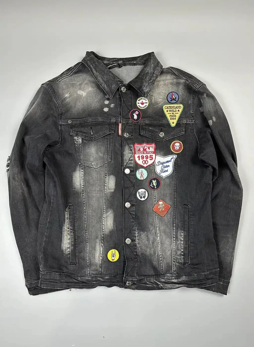 Dsquared black denim best sale jacket