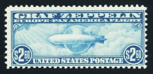 #C15, $2.60 Graf Zeppelin - Blue, FINE-OG-NH, with gum skips, 2024 Scott is $850 - Photo 1/2