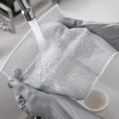 2X Cleaning Wire Towel Dish Rag Scouring Pad Kitchen Stain Removal Work Tool New