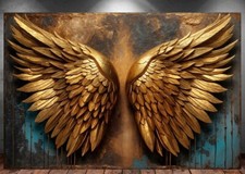 LEINWAND BILD ER XXL ABSTRAKT ENGELSFLÜGEL FLÜGEL ENGEL BUNT WAND POSTER P1014