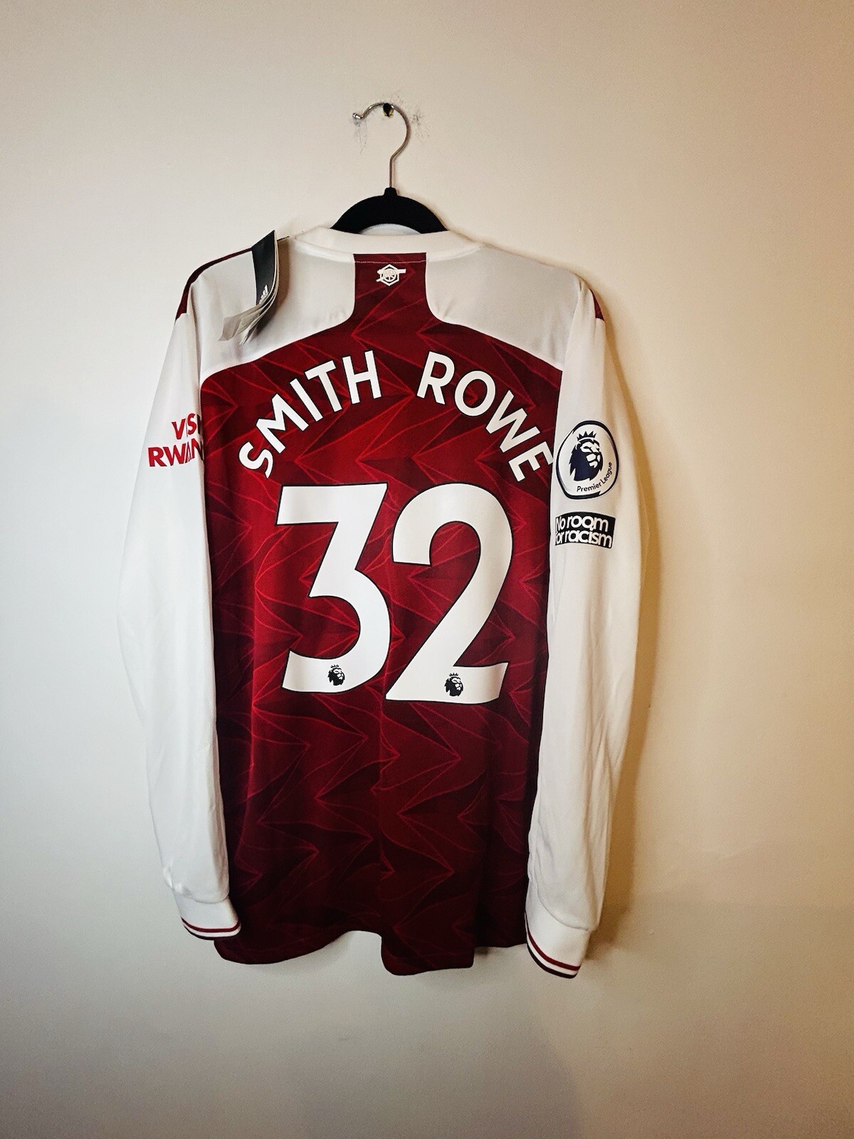 FILA Maglia calcio uomo L manica lunga nuova con etichette Smith Rowe 32 Arsenal Home 2020 21 Adidas