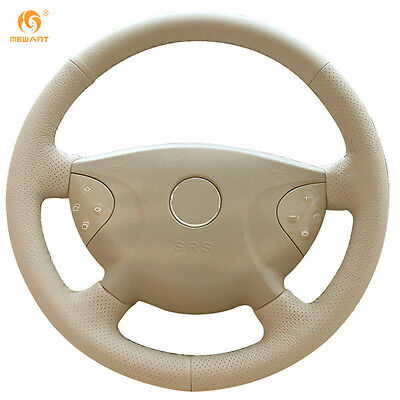 Beige Leather Steering Wheel Cover for Benz W210 E240 E63 E320 E280 02-05 #BA66 Beige Leather Steering Wheel Cover for Benz W210 E240 E63 E320 E280 02-05 #BA66