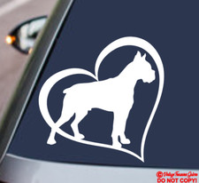 BOXER DOG HEART Vinyl Decal Sticker Car Rear Window Bumper PET MASTIFF BULLDOG