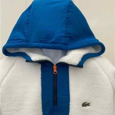 Lacoste ホワイト ジップアップジャケット ラコステ LACOSTE ダブルフェイススウェットジップジャケット