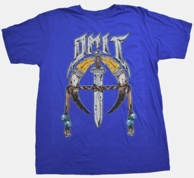 Omit Mens Skater Brand Norse Dagger Graphic Blue Streetwear Shirt New Large