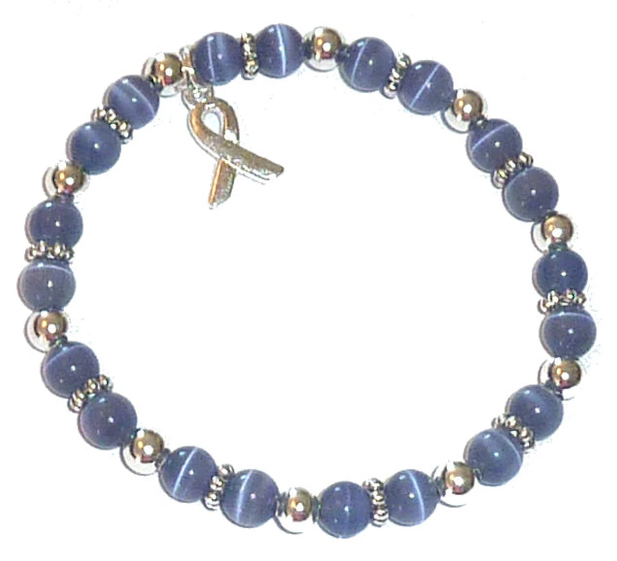 Periwinkle Stomach Cancer Awareness Stretch Bracelet Fits