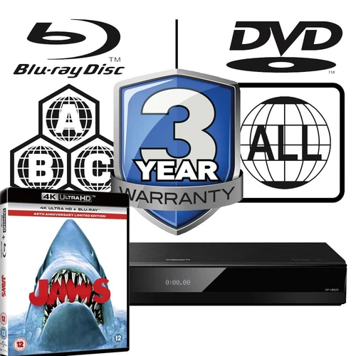 Panasonic Blu-ray Player DP-UB820 All Zone Code Free MultiRegion 4K - Jaws