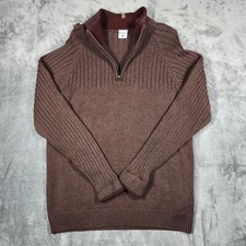 Columbia Mens XL Gorgeous Sweater Half Zip Coffee Brown Cotton Pullover