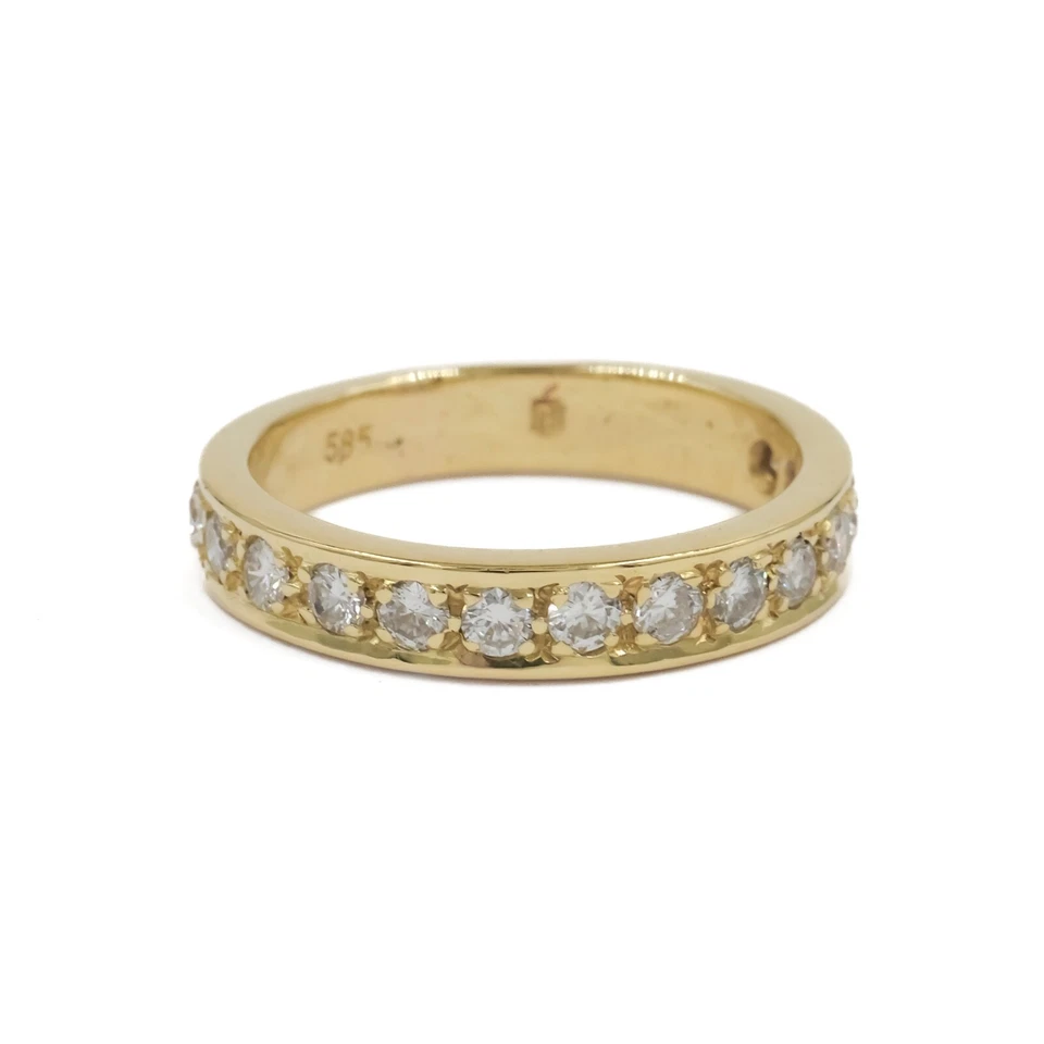Diamantring Ring in 14 Karat 585 Gelbgold Ring mit Brillanten Memory Cluster