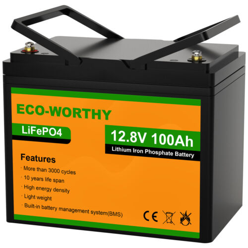 12V 100Ah Lithium Batterie LiFePO4 Akku BMS für Wohnmobil Solarbatterie Boot RV - Bild 1 von 12