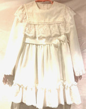 Vintage White Madonna 6X Christening Dress 100 Polyester Made in USA
