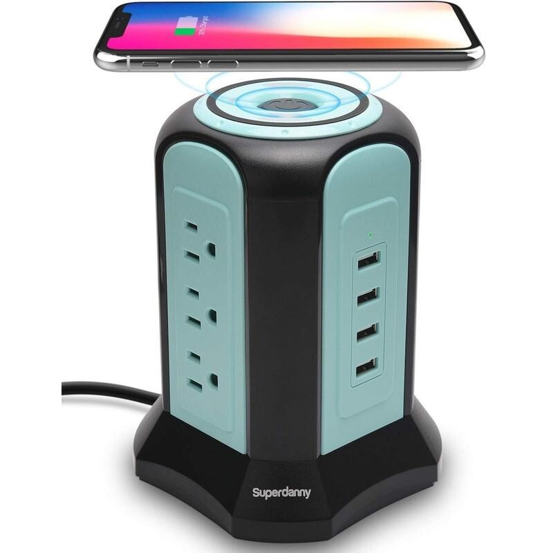Surge Protector Tower,Power StripTower Wireless Charger10A 1080J-image