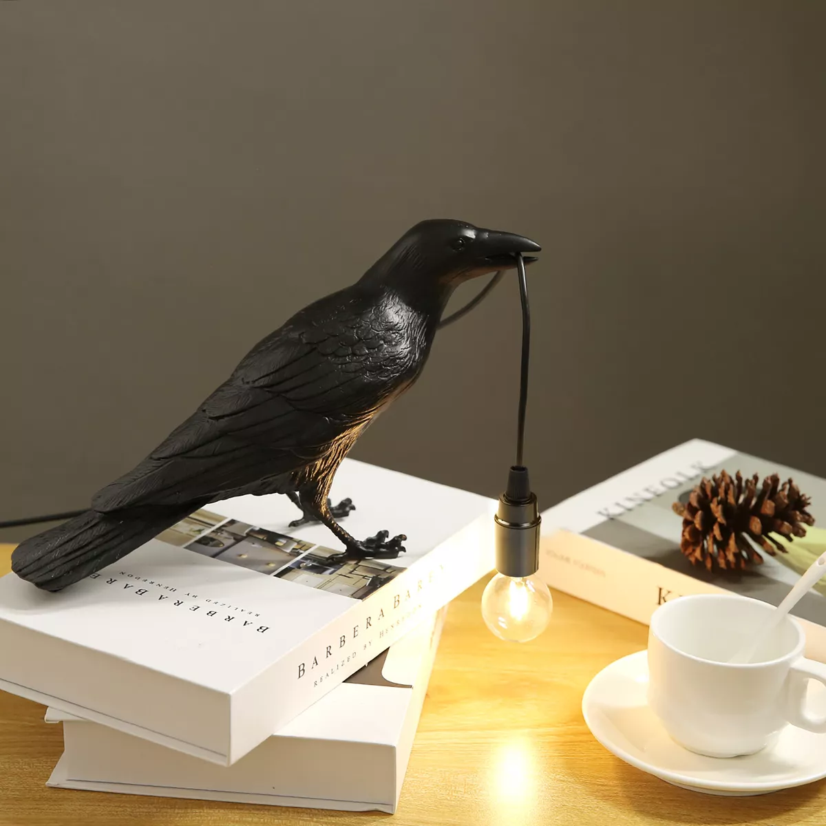Raven Table Lamp Wall Sconce Light Novelty Bird Resin Crow Bedside Night Lights