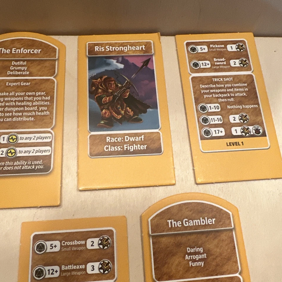 Dungeons & Dragons ADVENTURE BEGINS Game, Replacement 5 x YELLOW HERO TILES - Image 4 of 4