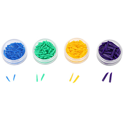 100-Pc Dental Disposable Plastic Wedges Kit - 4 Sizes (Purple, Green, Yellow, Blue)