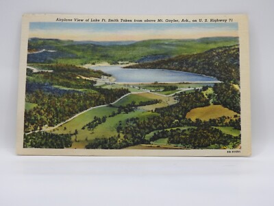 Postcard View of Lake Ft Smith Mount Gayler Arkansas Posted 1955 Curt Teich  G71
