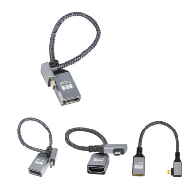 Micro HDMI Angled Male To HDMI Male Compatible Extension Cable Adapter Converter