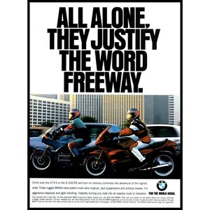 1994 BMW K 75 S K 1100 RS Motorcycle Vintage Print Ad Freeway Drive Wall Art