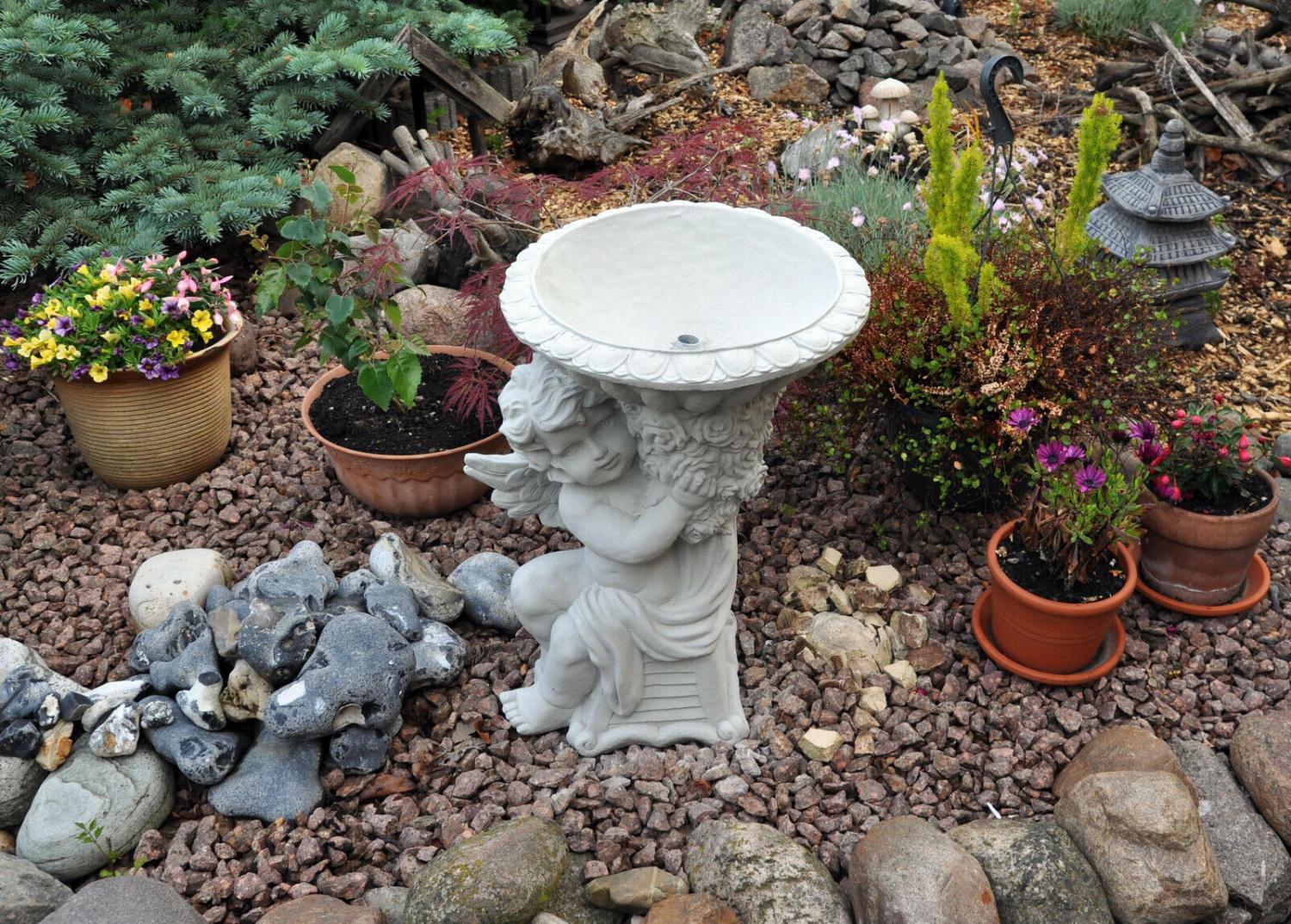 Pflanzentopf Steinfigur Brunnen Massiv Blumentopf