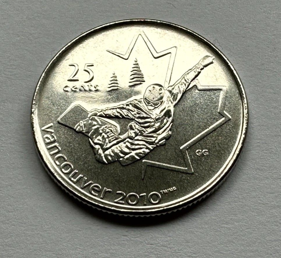 MONI୨୧ Canada 2008 25-Cent Vancouver 2010 Olympics: Snowboarding