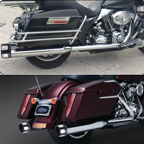 DNA 4" Chrome Megaphone Slip-On Mufflers Exhaust 1995-2016 For Harley Street US - Picture 4 of 16