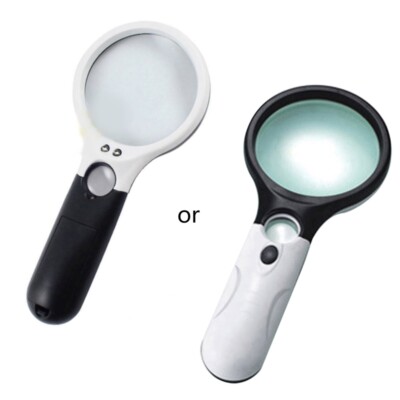 LED Light 45x Magnifying Glass Lens Diamond Painting Tool Pocket Microscope