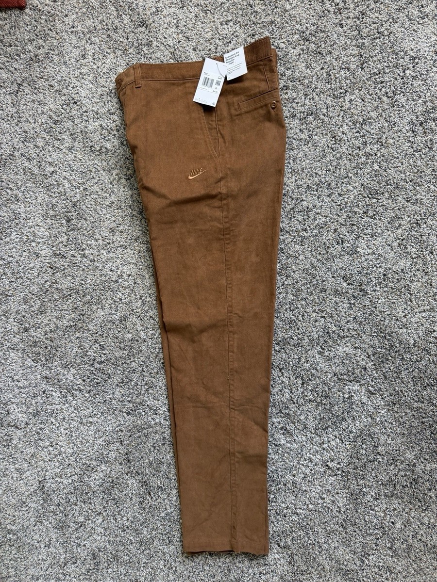 Nike Standard Fit Corduroy Men's Pants Brown Tan Size 34x34 FZ0786