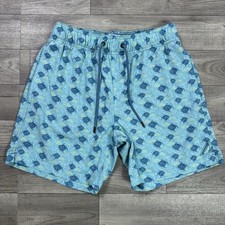 Men's Mr. Swim Blue Fish Print Swim Trunks Shorts sz S