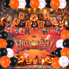 Halloween Party Decorations, Backdrop, Banner, Garland Balloons