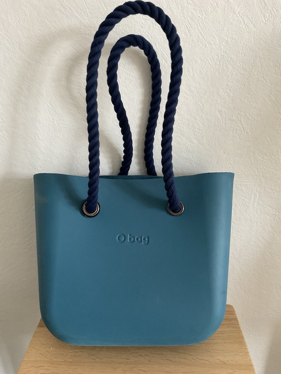 O Bag, made in Italy, Rope Handle, Blue, Large UK