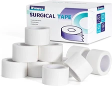 Paper Medical Tape 10 Rolls - 1" x 10 Yards Latex-Free & Hypoallergenic Soft... 