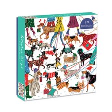 Galison Board Game Winter Dogs Puzzle 500 Pieces NM