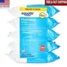 Flushable Wipes Hypoallergenic Aloe Vitamin E Resealable Pack 240 Total Wipes US