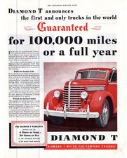 1939 Diamond T Trucks Guaranteed 100,000 Miles or a Full Year Single Page Ad