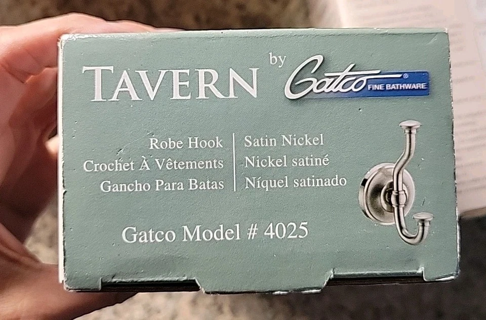GATCO Fine Bathware # 4025 Tavern Robe Hook Satin Nickel ( 2 ) — 第 3/4 张图片