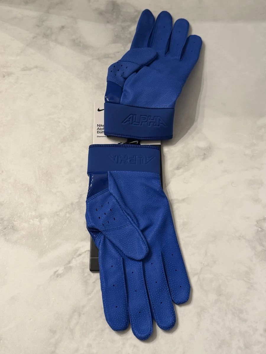 Guantes de bateo de béisbol Nike Alpha Elite azul real FD7868-434 para hombre talla XL