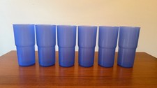 Set of 6 Vintage Tupperware Blue 18oz Stackable Tumblers/Cups EUC
