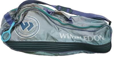 Vtg WIMBLEDON The Championships Tennis Racket Bag 3 Pack Green Purple 80s 90s