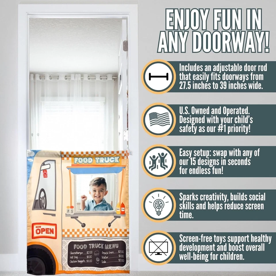 Panel de juego vibrante para camión de comida + poste de puerta Foto 4 de 4