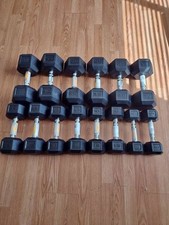 10  40 lb Rubber Hex Dumbbell Set   10, 15, 20, 25, 30, 35, 40 Pairs, Home Gym