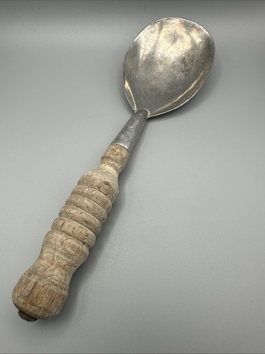 Vintage Paddle Ice Cream Scoop With Turned Wood Handle