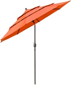 YESCOM 10 FT 3 TIER PATIO UMBRELLA CRANK HANDLE PUSH TO TILT - Scratch & Dent