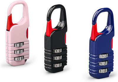 Mini Padlock,  3 Pcs Small Locks Set with 3 Digits Combination